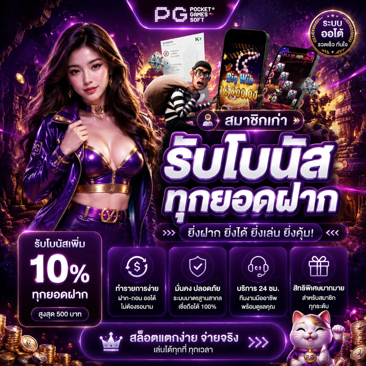 แบนเนอร์ UP2UBET ทางเข้าเว็บตรงพร้อมมาสคอต Fortune Tiger